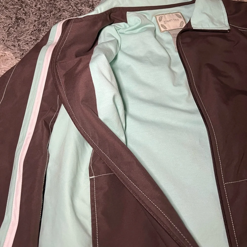 GreenTea Chocolate and Aqua Ski Jacket - Picture 4 of 8
